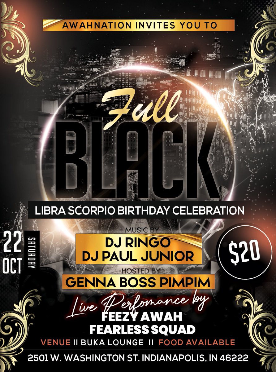 feezydat's tweet photo. Annual FULL BLACK party…Oct.22,don’t miss out!!🍾 https://t.co/entcJZlVmq