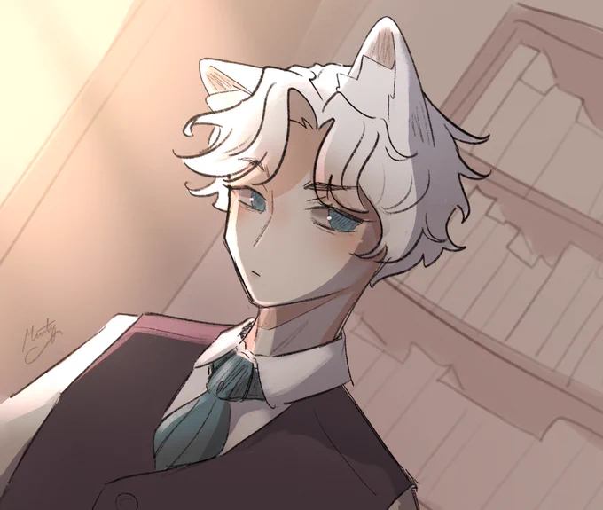 Old doodle but I don't think I've posted it b4 xD perhaps I will turn the character into an adoptable vtuber model  