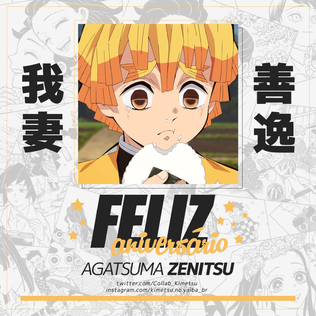 Collab_Kimetsu's tweet photo. 🇧🇷 Feliz aniversário, Agatsuma Zenitsu! 
🇺🇸 Happy birthday, Agatsuma Zenitsu!
🇯🇵 我妻善逸さんお誕生日おめでとう！

#鬼滅の刃 #KimetsuNoYaiba #DemonSlayer
 #我妻善逸生誕祭2022 #我妻善逸誕生祭2022
#9月3日は我妻善逸の誕生日 https://t.co/ceA2oUAPZR