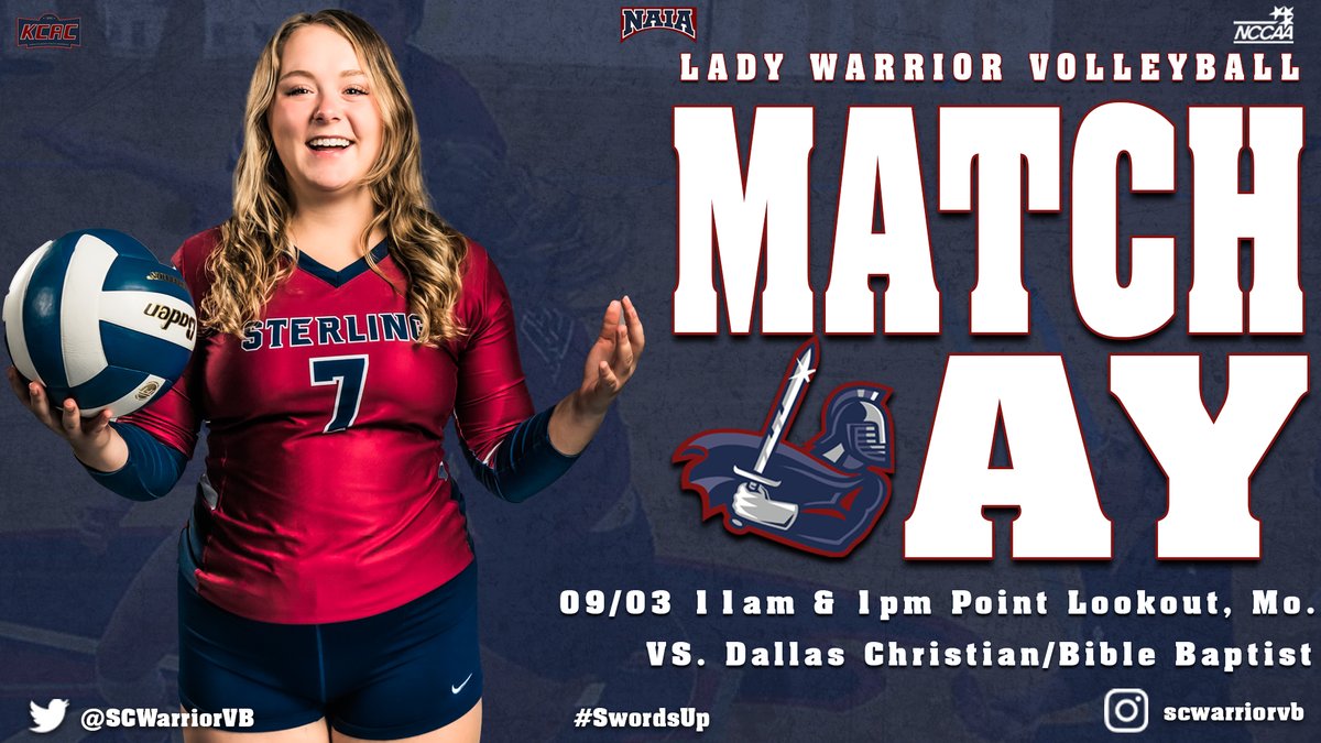 Sterling Warriors (@sterlingcsports) on Twitter photo VB: It's Day 2 of the C of O Tournament. The action starts early so don't miss out. Your <a href="/SCWarriorVB/">Sterling College Volleyball</a> team plays at 11 &1.
📍Point Lookout, Mo.
⏰11 am & 1 pm
🎥bit.ly/3Fg59vS (stats available on livestream) VB: It's Day 2 of the C of O Tournament. The action starts early so don't miss out. Your <a href="/SCWarriorVB/">Sterling College Volleyball</a> team plays at 11 &1.
📍Point Lookout, Mo.
⏰11 am & 1 pm
🎥bit.ly/3Fg59vS (stats available on livestream)