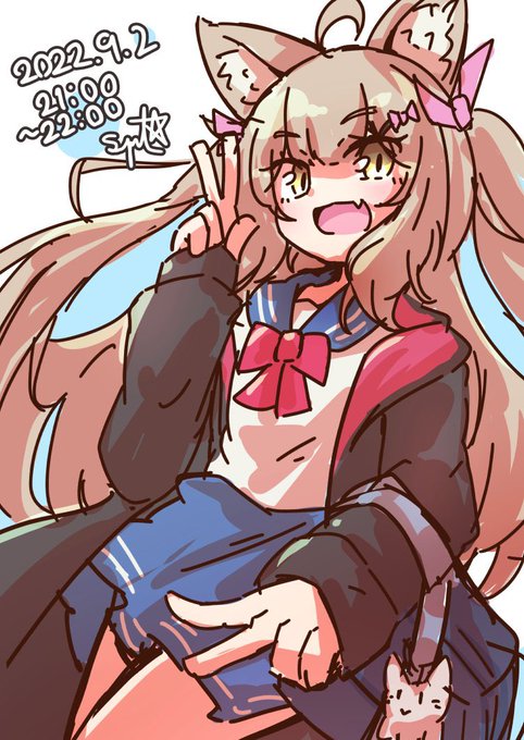 今週のワンドロに参加させていただきました、かぷちやさんのところのりあちゃんです!下書きに時間かかりすぎて色塗りがかなり駆け足になってしまいました…でも可愛い子なので楽しかったです!#VRChat #ワンドロ 