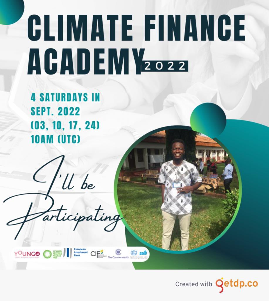 hadimusa63's tweet photo. #ChosenforClimateFinanceAcademy

I am excited to be participating in the YOUNGO Climate Finance Academy under the Finance and Markets working group. Out of over 1,300 applicants, I made it to the top 100 from across the globe. https://t.co/9ZYLCzKWGe