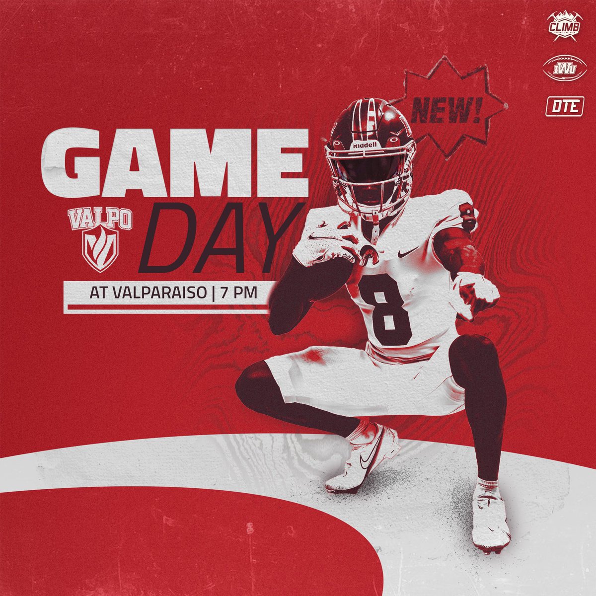 🏈 : #14 IWU vs. Valparaiso University 
🗓 : Saturday | September 3rd 
⌚️ : 6:00 PM CST
🏟 : Brown Field | Valparaiso, IN
📺 : ESPN3

#CLIMB⛏⛰ x #OOD⚫️

<a href="/IndWes/">IndWes</a> 
<a href="/IWUWildcats/">Indiana Wesleyan University Wildcats</a>