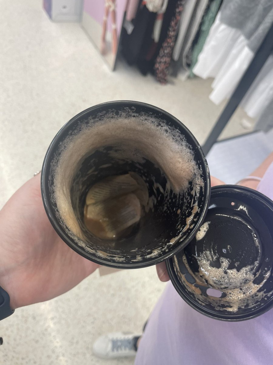 Hey <a href="/StarbucksUK/">Starbucks UK</a> was super excited to get my first pumpkin spiced hot choc today &amp; purchase one of the reusable cups however upon finishing my drink I was wiping it out to take away and noticed the information paper was in the bottom of the cup!! #Starbucks