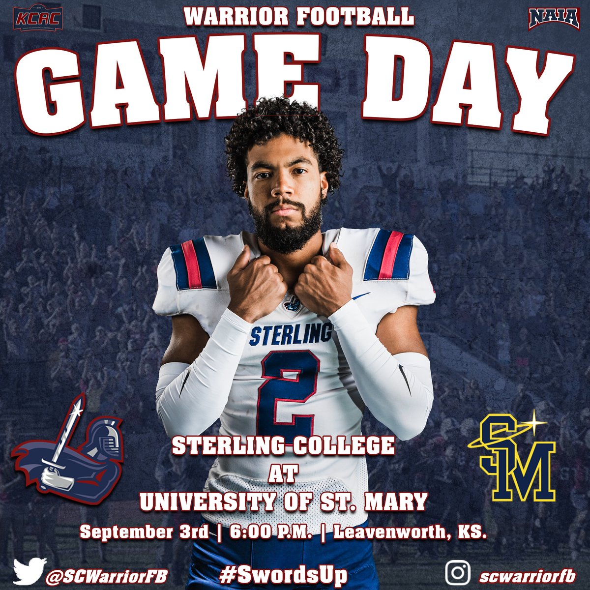 FB: Its FINALLY <a href="/SCWarriorFB/">Sterling College Football</a> GAMEDAY!!! New coach <a href="/CoachJackson623/">Darren Jackson II</a> takes the field with his new team for the first time!! Don't miss any of the action!
#SwordsUp #WarriorPRIDE
📍Leavenworth, Kan.
⏰6pm
📊bit.ly/3QGD3j7
🎥bit.ly/3C33Odm
📻bit.ly/3q6Sc1W