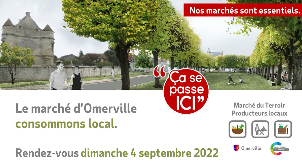 Omerville_Vexin's tweet photo. [ REPRISE DU MARCHÉ ] 
C'est la reprise du marché sur Omerville. 
Nous vous attendons de 9h00 à 13h00 chaque premier dimanche du mois, place du village
Venez nombreux https://t.co/8XAOguhvos 
#vexin #madeinomerville #omerville #marchelocal #iledefrance #valdoise #consommonslocal https://t.co/Ihc4fHF5so