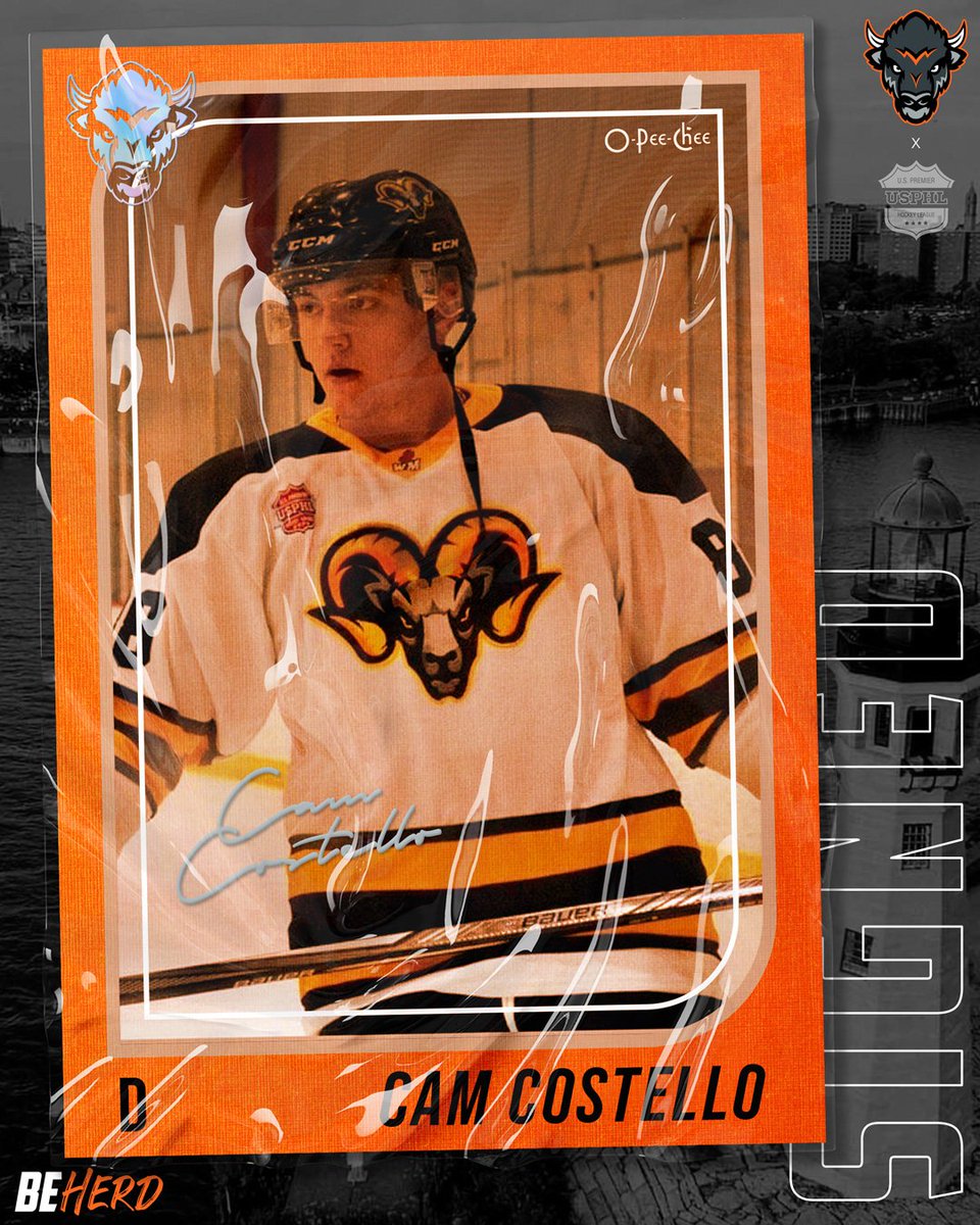 buffjrstampede's tweet photo. The Stampede are excited to announce that veteran Defenseman, Cam Costello has been signed for the 2022-23 @USPHL season! The 2002 Pasadena, NL native spent last season with the Lake Erie Bighorns. Congrats Cam and welcome to the herd! #BeHerd #BuffaloStampede #SigningSeason https://t.co/T1QViOTFR2