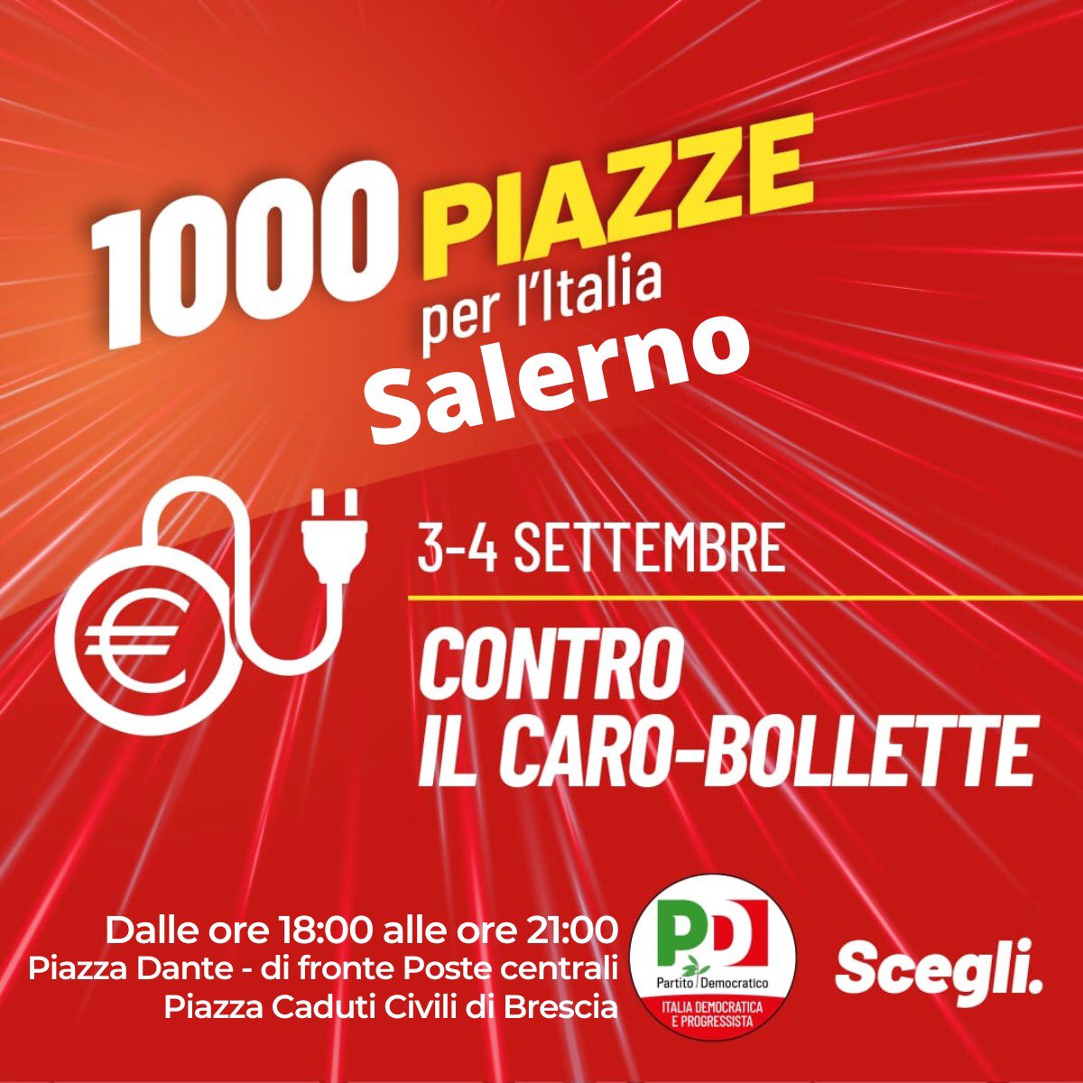 mazzeo_marco's tweet photo. Oggi e domani ci troverete in #1000piazze #PerlItalia.
Con le nostre proposte contro il #carobollette.
Con candidate e candidati, militanti e #volontariPD #stradaperstrada presenteremo il nostro programma.
#25settembreVotoPd #Scegli https://t.co/JJappr2oNm