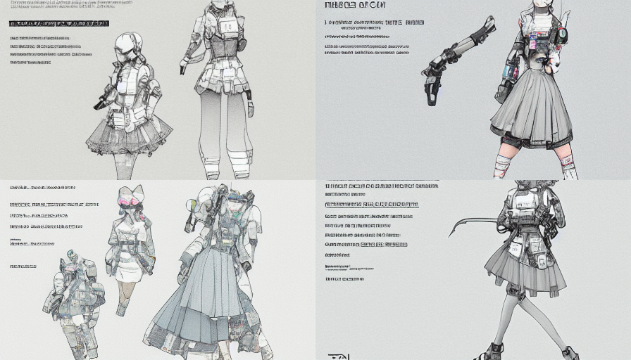 「AIに「タクティカルサイバーメイド」でデザインをしてもらいました。1、2枚目 #」|lotz┃NEOKET4【F08】のイラスト