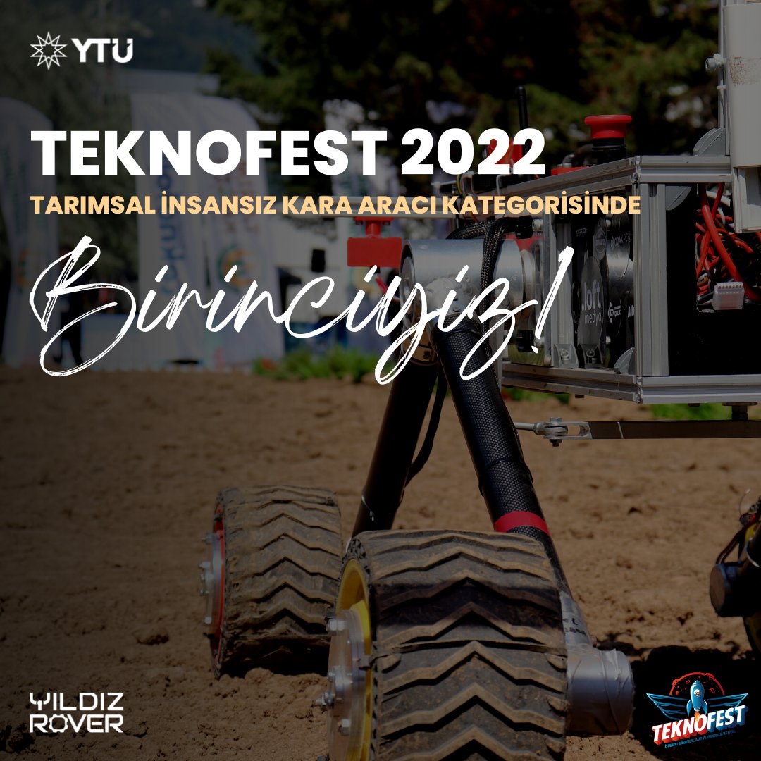 Bu sene ikinci kez yarıştığımız #TEKNOFEST2022 Tarımsal İnsansız Kara Aracı kategorisinde birinciyiz!🥇Bu başarıda emeği geçen tüm ekibimize ve destekçilerimize teşekkür ederiz 💫

<a href="/yildizedu/">Yıldız Teknik Üniversitesi</a> <a href="/proftameryilmaz/">Tamer Yılmaz</a> @yildizprototip <a href="/yildizteknopark/">YTÜ Yıldız Teknopark</a> <a href="/ytuspark/">YTU SPARK</a>