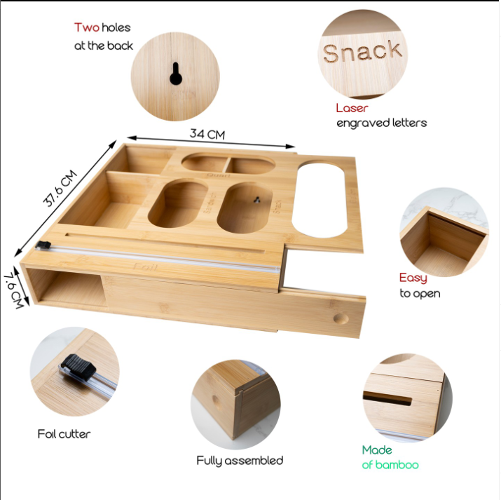 Prvima1's tweet photo. This bamboo Ziplock &amp; Foil organizer is designed to maximize your kitchen space. The ideal solution to declutter bags
Why Choose Our 5 IN1 Bamboo Storage Box Organizer?
It comes Fully assembled
Two holes at the back
Laser engraved letters
Shop:
https://t.co/G9gWSWNldZ https://t.co/ZkVl9q8hNs