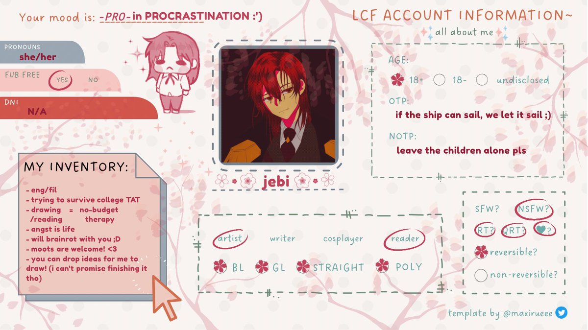 jebi_mabi's tweet photo. #lcfintro 
kinda late but here it is~~ Helluu I'm jebi!!! Nice to meet yall XP
thank you @ /maxirueee for the template<3 https://t.co/BUBqXg6loT