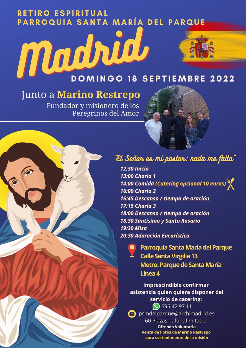 psmdelparque's tweet photo. Comenzamos este curso 2022-2023 con la visita del misionero colombiano Marino Restrepo que impartirá un retiro espiritual durante el domingo 18 de septiembre en nuestra parroquia desde las 12:30 hasta por la tarde. https://t.co/G2RUjt1kDI