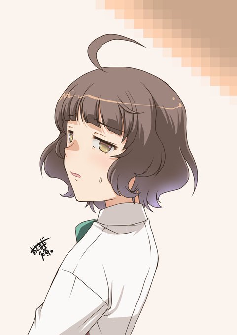 提督にあきれる岸波さん

※右上は背景のデザインです 