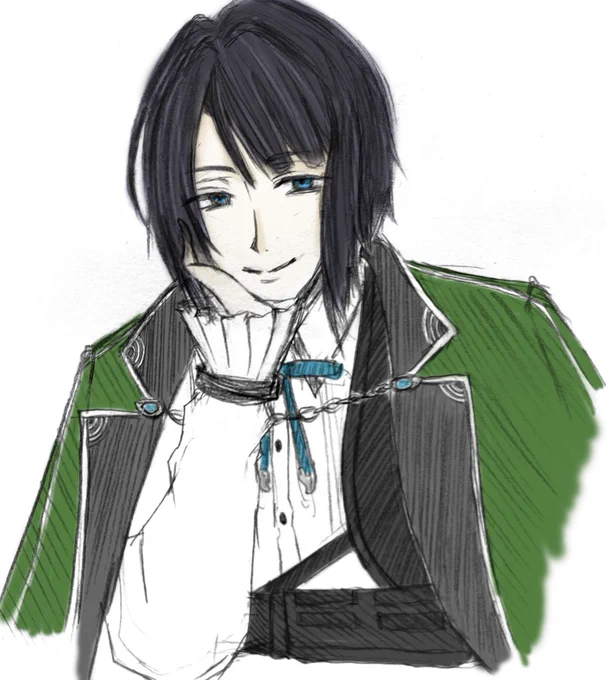 #みんなアイコンのキャラを語彙力捨てて紹介しようぜサラッサラの髪の奥に光る澄んだブルーの瞳、物語から出てきた王子様のような爽やかフェイスに反するように艶めく吐息混じりのイケボで共に瀉血することを誘ってくる変わり者(弊本丸仕様です)(松井江です、みんなよろしく!!) 
