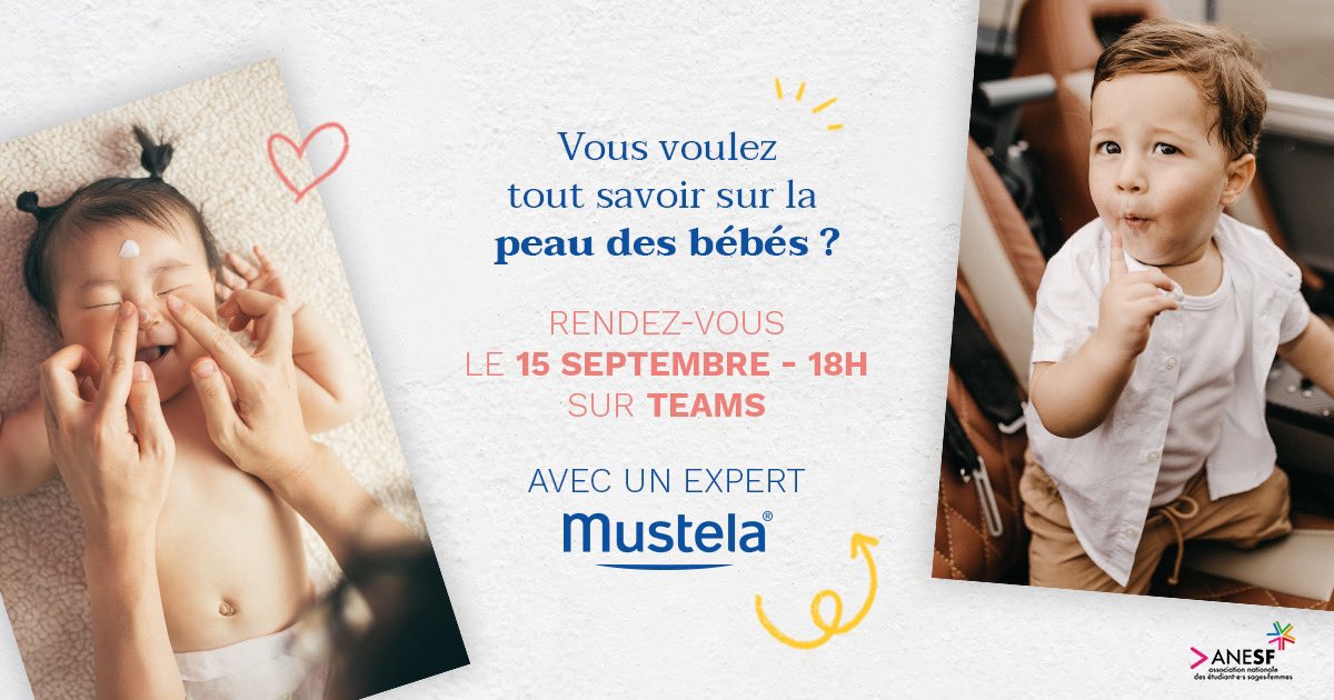 AESFL_Lille's tweet photo. Le jeudi 15 septembre à 18h aura lieu une formation proposée par Mustela portant sur la peau des bébés !

L’inscription se fera via ce lien 😉:

https://t.co/Wj8hztRJj9 https://t.co/QbtJG4DhyT