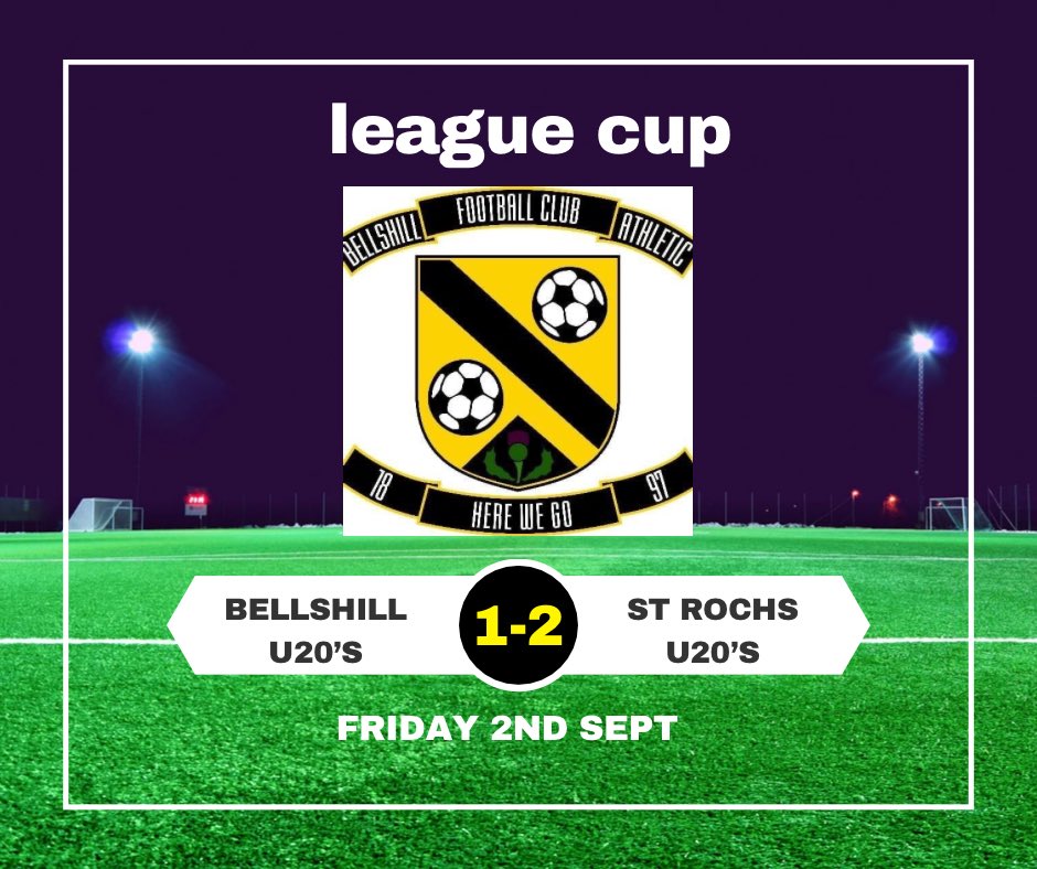 Bellshill Athletic U20’s 1 v 2 St Rochs U20’s

7.15pm Tannochside 

A well fought League cup clash ended in defeat for the bellshill lads. 

Some great performances again.

Good luck to St Rochs in the next round. 
#monthehill