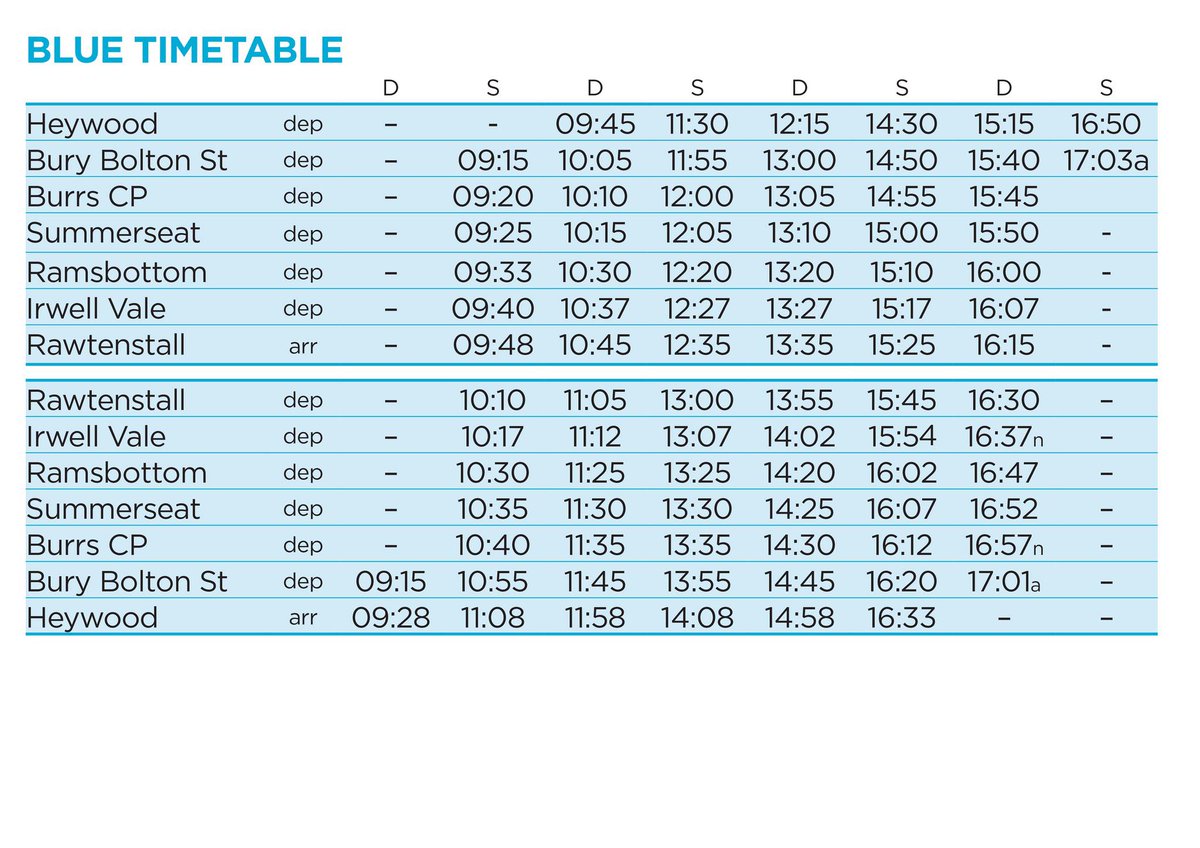 50015 ‘Valiant’ is hauling the Diesel Diagram this weekend - Saturday 3rd &amp; Sunday 4th September

- Blue Timetable -

Trips 0915, 1145 &amp; 1445 ex Bury