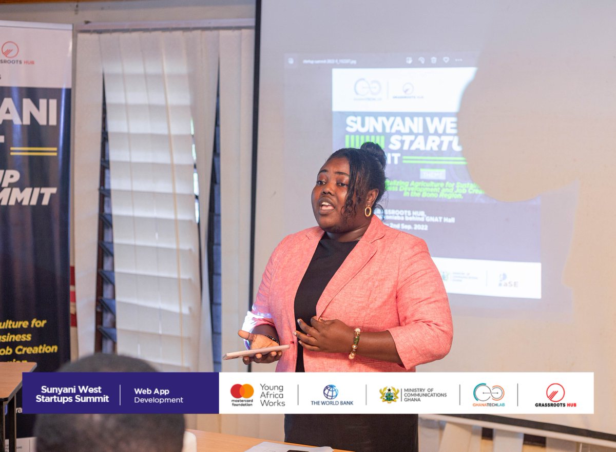 grassrootshubgh's tweet image. It was a joyful sight as Diana Agyare Hub Manager of GrassRoots Hub, dazzled the attendees with her welcome address at Sunyani Startups Summit 2022.

In her address, she highlighted the impact GrassRoots Hub is making in the #Bono region with Ghana Tech Lab.

#PaSE
#GrassRootsHub