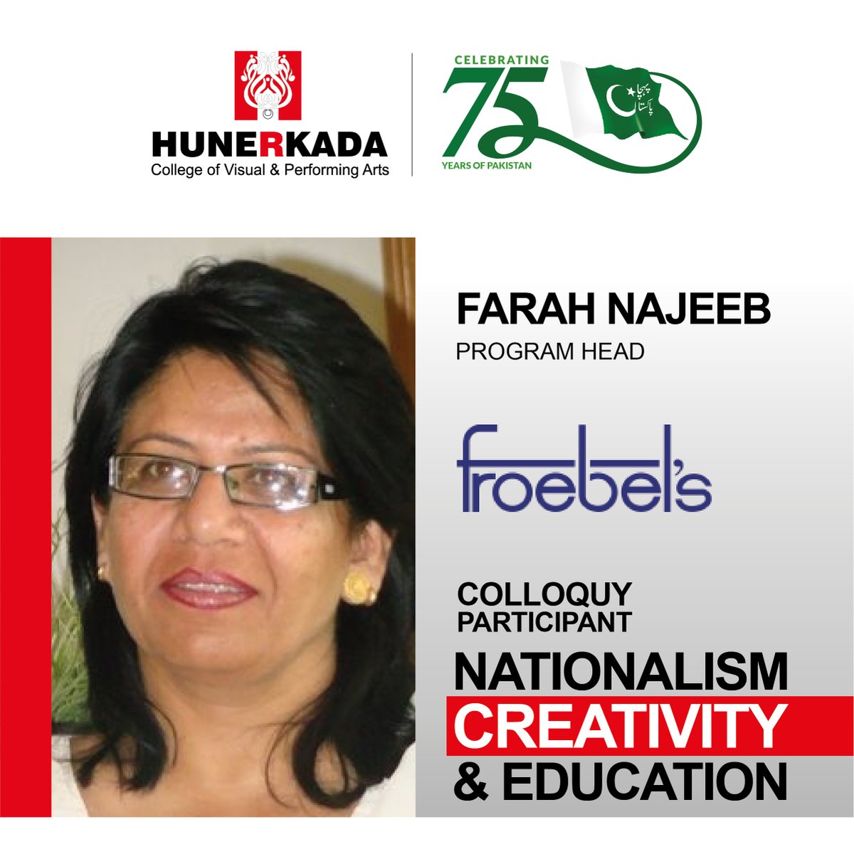 PehchanPak's tweet photo. Meet our Colloquy Participant β Farah Najeeb
#Hunerkada #PehchanPakistan #Nationalism #Creativity #Education #InclusiveCollaboration #InclusiveEducation https://t.co/9wm5DnN10m