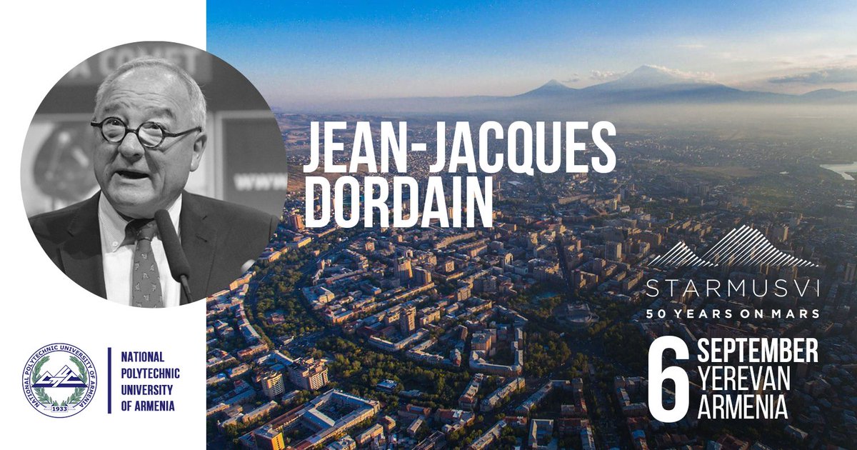 polytech_am's tweet image. ✔️Ժան – Ժակ Դորդեին․ ավիատիեզերական ինժեները դասախոսությամբ հանդես կգա Պոլիտեխնիկում

➡️ մանրամասները՝ fb.me/e/2NiVus0I3

#Polytechnic #Starmus #polytechnicXstarmus