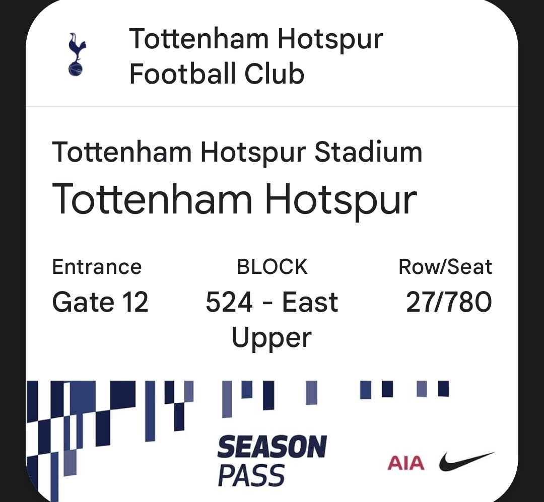 Spare for today. FV £72 will take £50. Will need CRN <a href="/HotspurTickets/">Spurs Tickets</a> <a href="/NorthantsTHFC/">#COYS</a>