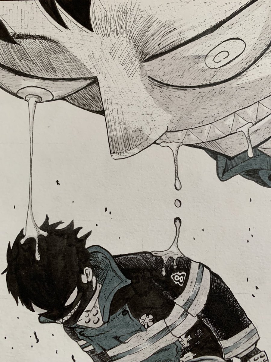 sbn4m's tweet photo. p'tit dessin de shinra https://t.co/oJHFbxPZjg