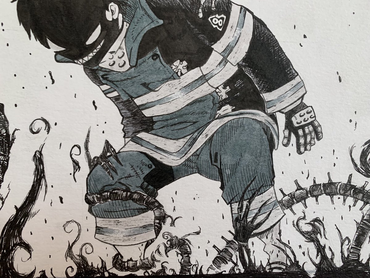 sbn4m's tweet photo. p'tit dessin de shinra https://t.co/oJHFbxPZjg