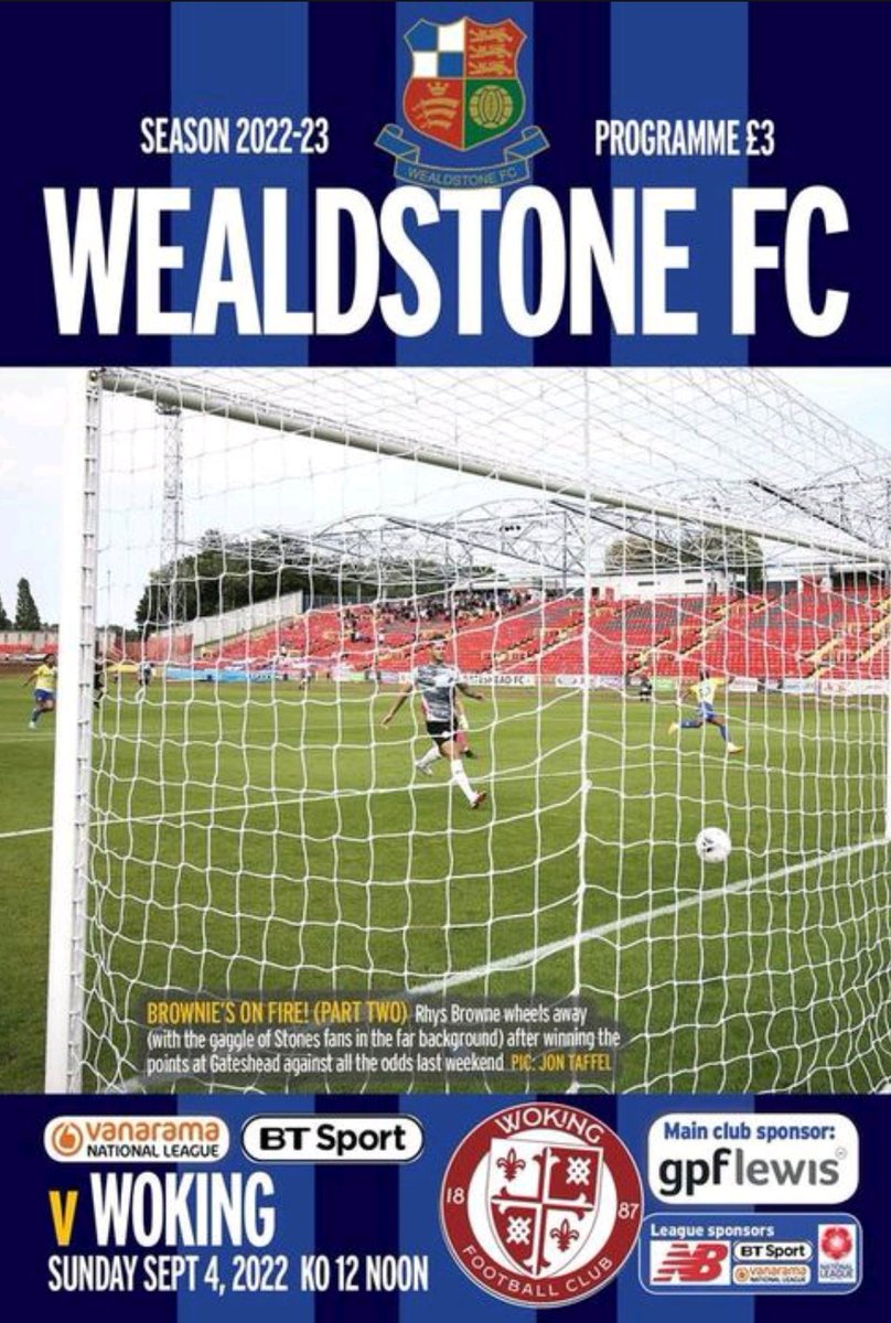 Wealdstone Programme (@wealdstoneprog) on Twitter photo Tomorrow's (live on BT Sport) <a href="/WealdstoneFC/">Wealdstone FC</a> v <a href="/wokingfc/">Woking Football Club</a> programme cover @NonLgeProgs #TomorrowsProgrammeToday Tomorrow's (live on BT Sport) <a href="/WealdstoneFC/">Wealdstone FC</a> v <a href="/wokingfc/">Woking Football Club</a> programme cover @NonLgeProgs #TomorrowsProgrammeToday