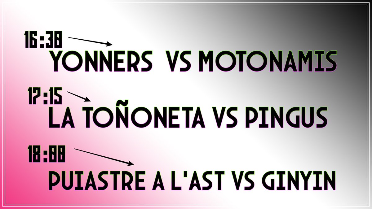 Os dejamos también el horario de las partidas de esta misma tarde.