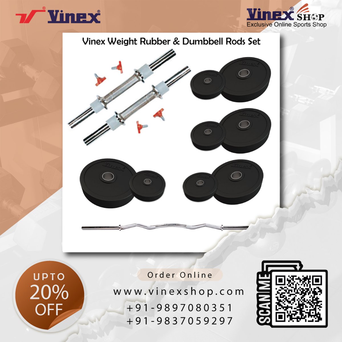 vinexshop's tweet photo. Super Saving Sale: Get Up To 20% Discount on #Vinex #WeightTrainingPlates & #Dumbbell Rods. To order online, please visit us at- https://t.co/opX5AtrGgq or call at +91-9897080351, +91-8126110505 / +91-121-2441111 #VinexSports #Dumbbells #WeightTraining #WeightPlates https://t.co/p229J6CNXe