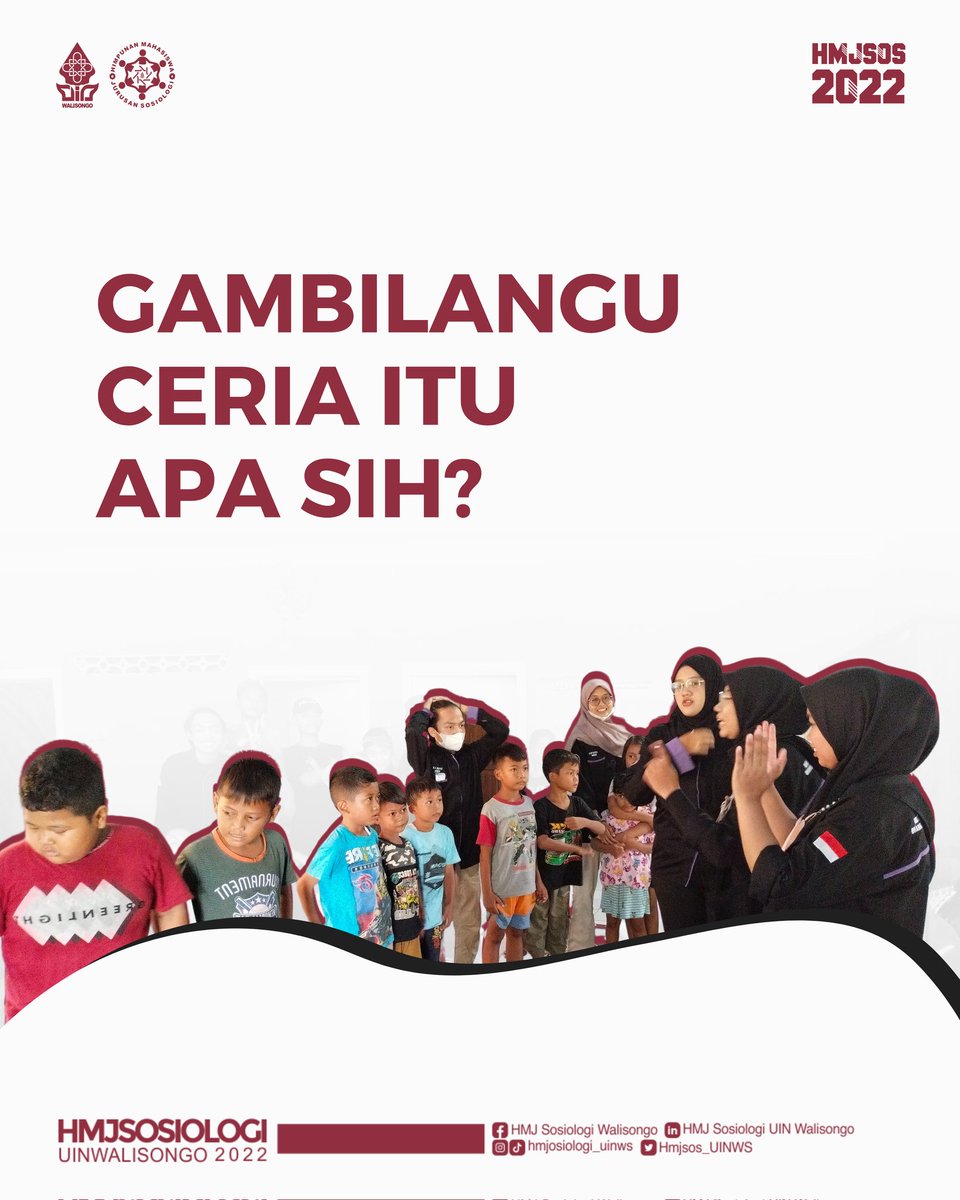 HMJSos_UINWS's tweet photo. [GAMBILANGU CERIA ITU APA SIH?]

Halo sobat sosiologi!

Jadi Departemen SOSMA (Sosial dan Masyarakat) mengadakan program kerja yang bernama Gambilangu Ceria. Mau tau Gambilangu Ceria itu apa? yukkk geser geser ke slide selanjutnyaa😃
#gambilanguceria
#hmjsosiologi2022
#uinws https://t.co/C4gXC7JuyX
