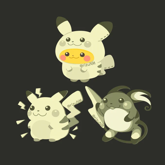 ピカチュウイラストとドット絵 