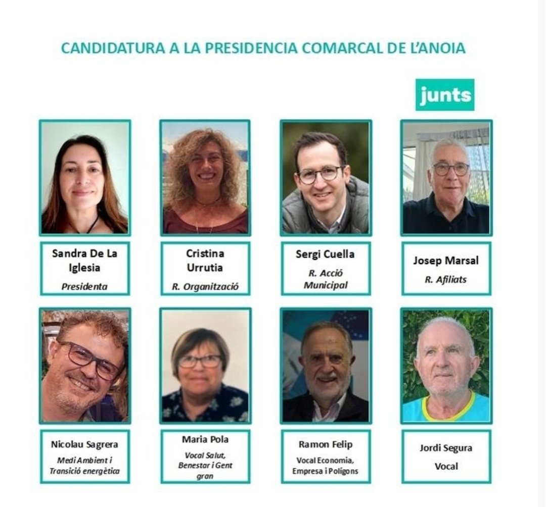 Sandra_DC72's tweet image. Amb un equip de gent treballadora, compromesa i preparada hem decidit presentar una nova candidatura per l'executiva comarcal de #Junts a l'Anoia.

Empatia, diàleg, transparència i determinació per cohesionar i fer forta la comarca.

Fes-nos confiança, vota'ns 📥

#ViscaCatalunya