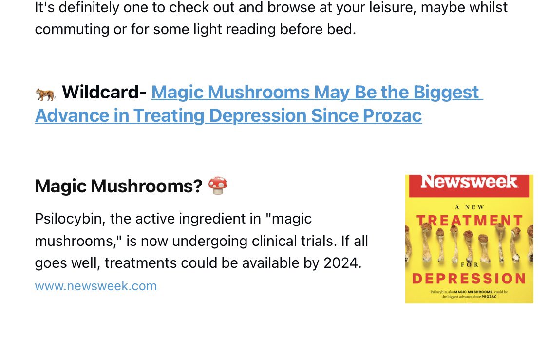 Magic mushrooms? 🍄

Check out my first newsletter, tomorrow (and every Sunday after) @ 10am UTC 🗓

Subscribe for free: getrevue.co/profile/adamma…