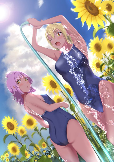 #虹ヶ咲 #天王寺璃奈 #宮下愛 スク水りなりーと愛さん 