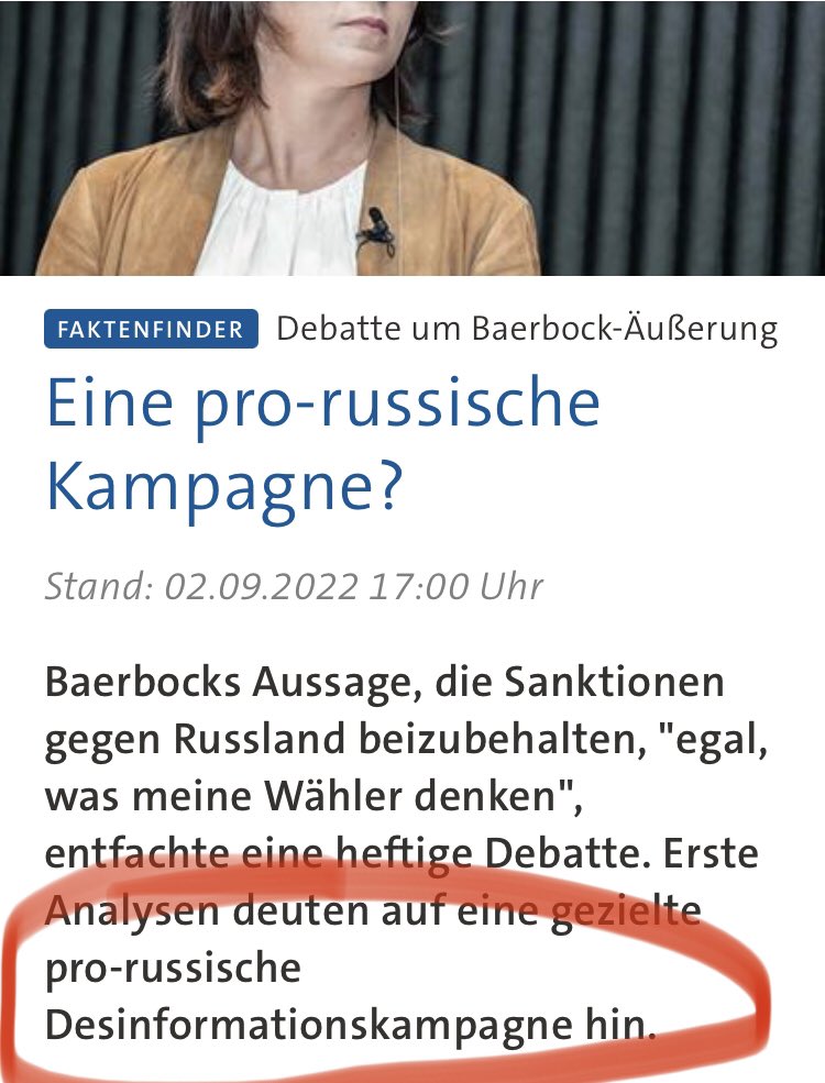 Man könnte auch von pro-US-amerikanischer Desinformation sprechen ohne Umweg über die Behauptung eines zusammengeschnittenen Videos - dafür reicht es das baerbocksche Original zu schauen.