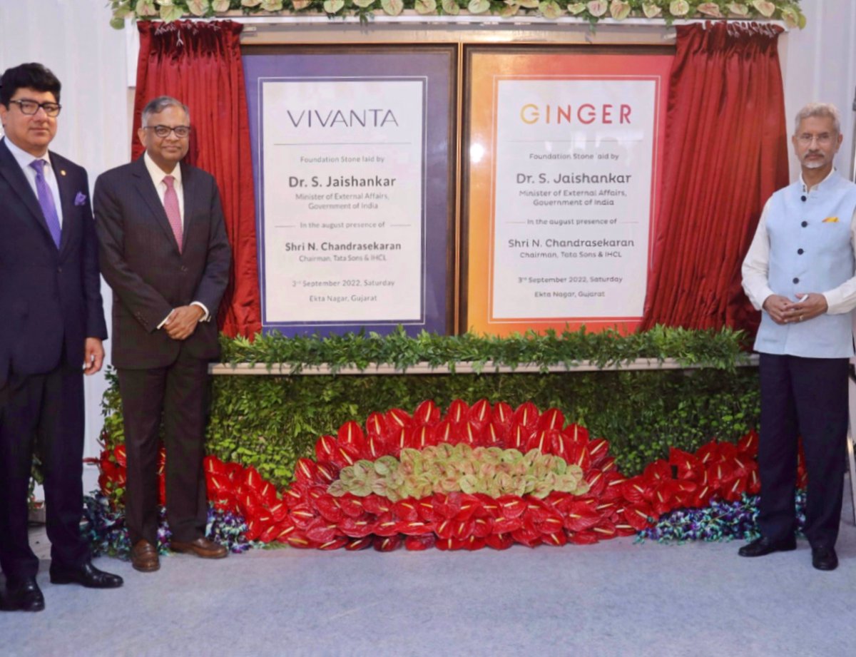 Dr. S. Jaishankar lays foundation stone for Vivanta and Ginger hotels near Statue of Unity