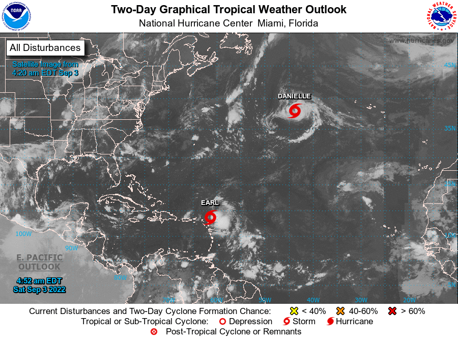 MJVentrice's tweet photo. Earl developed late last night over the western tropical Atlantic... No threat to the US. https://t.co/fy8pRm9Lje