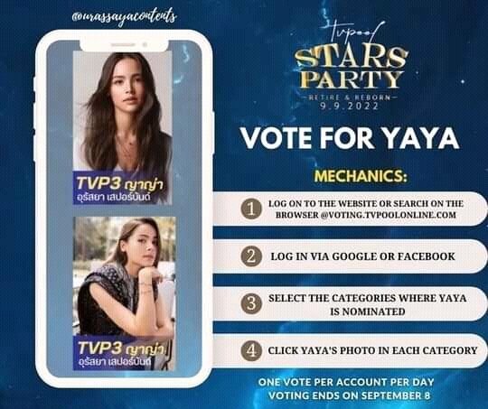 urassayaphil's tweet photo. To all Yaya FC's lets vote Reposted from @Yaya Contents Hello to all Yaya FCs we encourage you to vote for Yaya for the TV Pool Stars Awards Party, she is nominated in two categories ✨ 

🔗: https://t.co/KueZ0SOx8N 

To vote, read the mechanics below 👇 https://t.co/QNzcoYpDK3