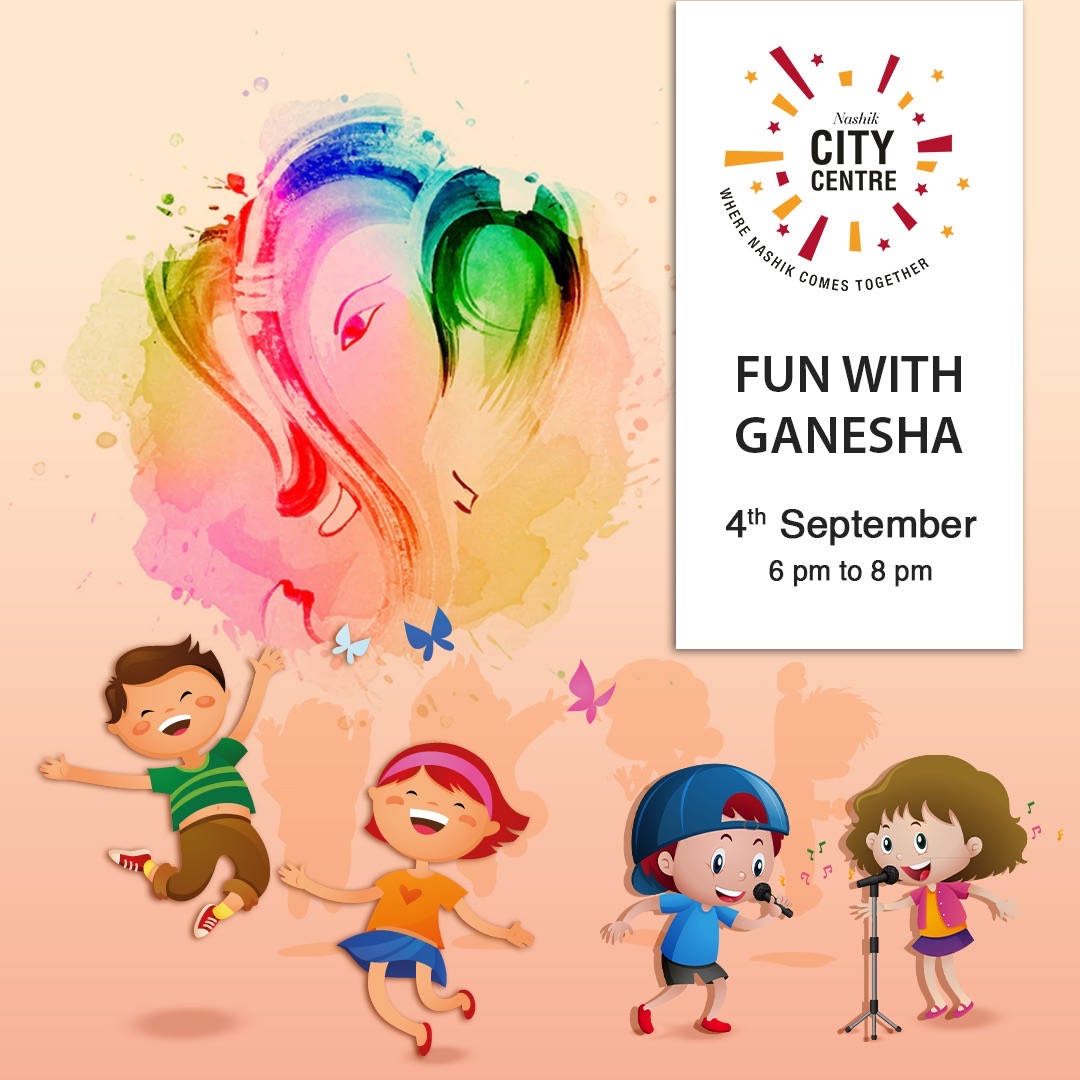 nasikcitycentre's tweet photo. Make this Ganesh Utsav more special for your kids at City Centre Mall, Nashik with our special event: Fun with Ganesha. Spend your day playing fun games, cultural activities, dance, and much more on 4th Sept from 6 pm - 8 pm.
#ganeshchaturthi #ganeshutsav #mallevents #ccmnashik https://t.co/3QbfyB4gdf