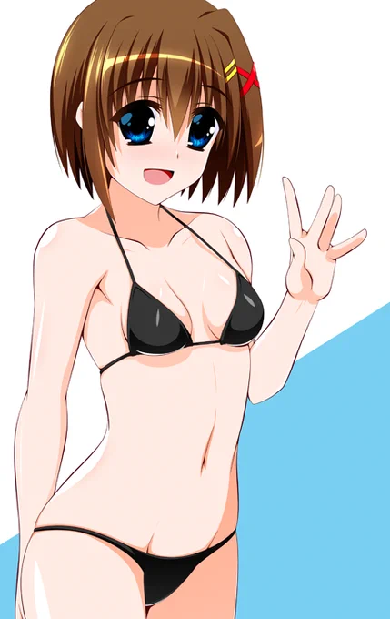 ちっちゃいはやてちゃんにちっちゃいのをつけてもらいましたん。・・・ちょっと大きくしすぎたかなこれ… 