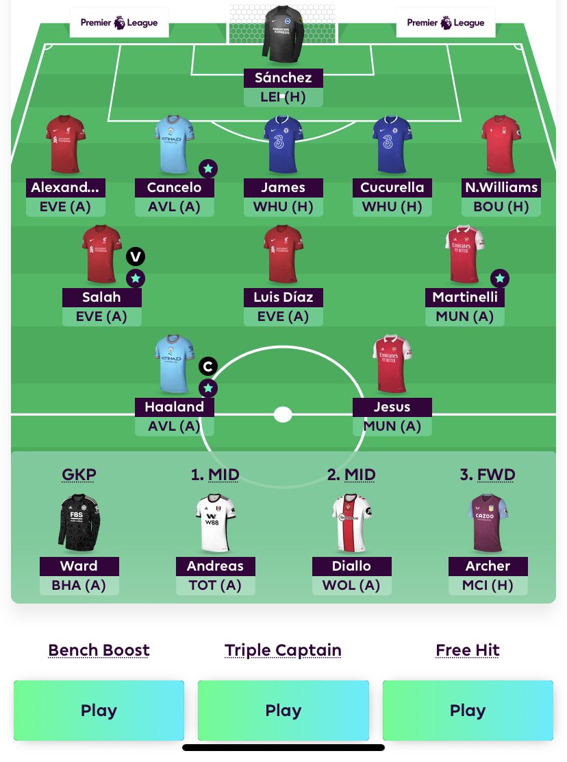 FPL_SON_'s tweet photo. 🔷 GW6 team

Perisic ➡️ N.williams

Haaland ©️
 
1.8 ITB

Good luck all !

#FPL https://t.co/D0xgZxskvI