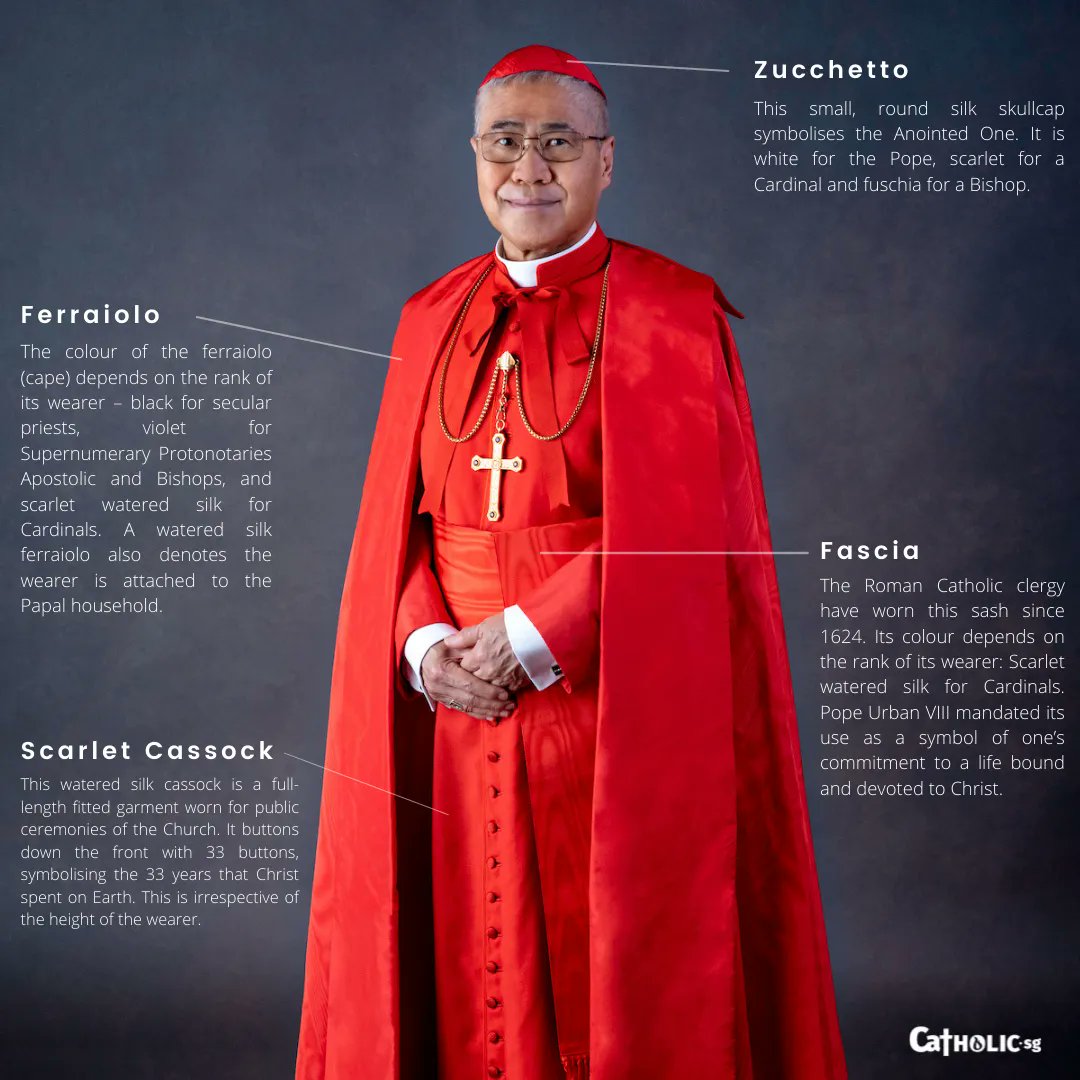 CatholicsSg's tweet photo. Have you ever wondered why a Cardinal dresses in so many layers? Learn more about a Cardinal's vestments, as well as the beauty and significance of what they wear.
More on the cardinalate and vestments at https://t.co/aBkPai4Nze
#cardinalsg #reddotredhat #proud2bcatholic https://t.co/x6J0IsDa2C