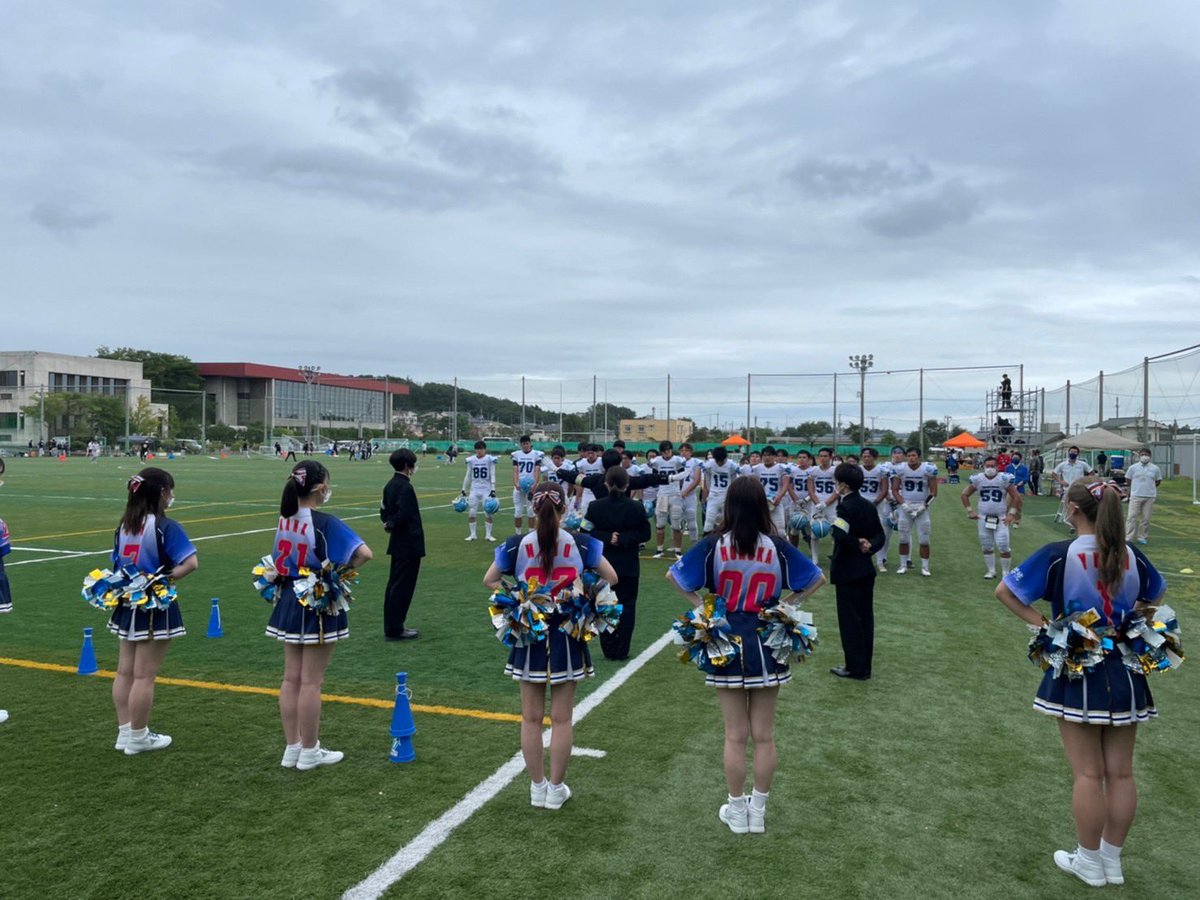 \アメリカンフットボール部応援
　　　　　　　　　(対岩手大)/
本日は、アメリカンフットボール部の応援を行いました！🏈

結果は…
善戦しましたが、惜しくも一点届かず9-10で敗戦となりました😭💦

アメフト応援の経験があまり無い中での応援となりましたが、精一杯の声援を送りました！🗣