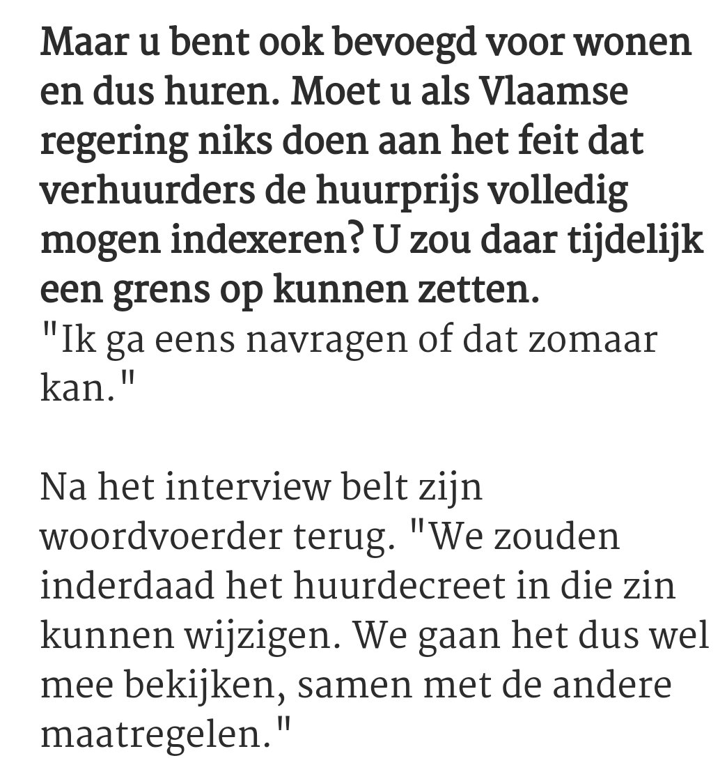 Dit slaat alles.

@vooruit vraagt al maatregelen sinds april voor huurders. 

Werd bijna weggelachen door <a href="/JanJambon/">Jan Jambon</a> zijn meerderheid in parlement.

1 vraag van een journalist na een genante uitspraak op de radio en plots kan dat wel worden bekeken.

Ik dien voorstel opnieuw in.