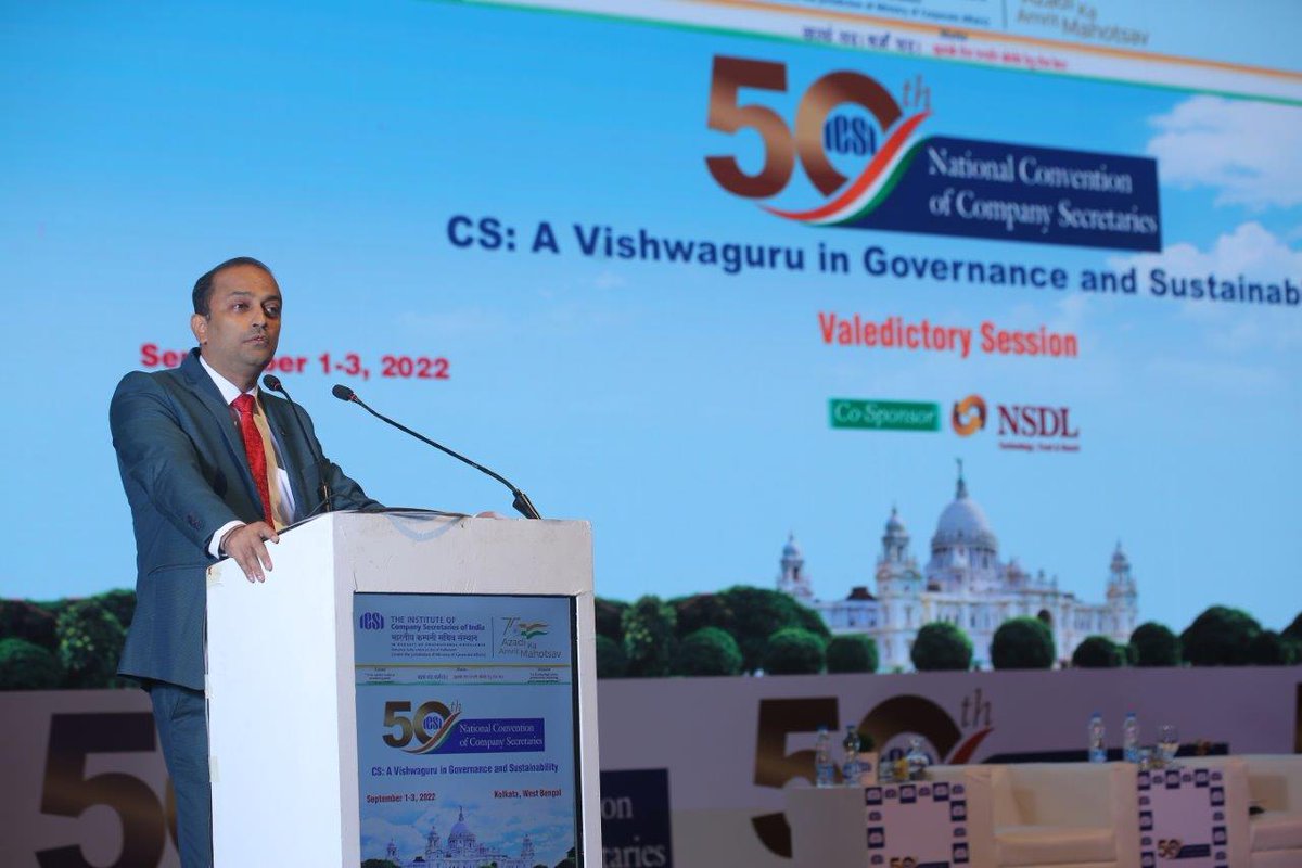 icsi_cs's tweet photo. #ICSIConvention #ICSI50NC Valedictory Session @AmritMahotsav @DrBhagwatKarad @FinMinIndia https://t.co/1hLFfOixnj
