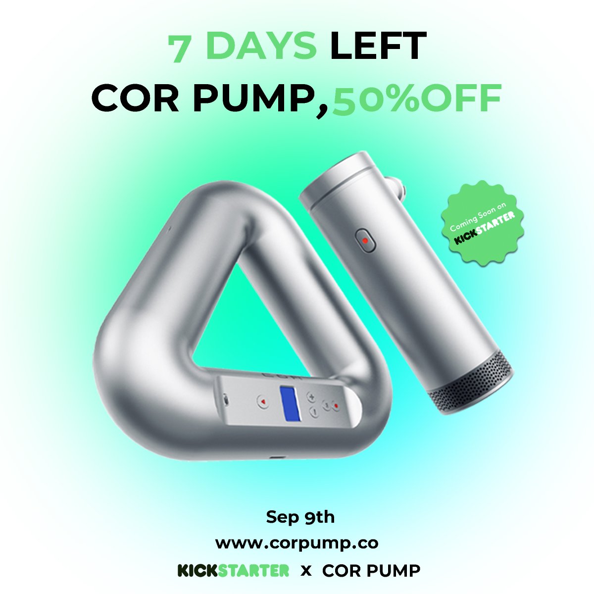 cor_pump's tweet image. An air-booster chip. A leap in battery life. And all‑new air pressure capabilities. COR Pump lets you do inflation you never could before — in two great version.

7 days left. 

#corpump #tech 
#comingsoon #geek #producthunt #kickstarter #indiegogo #kiteboarding #kitesurfing