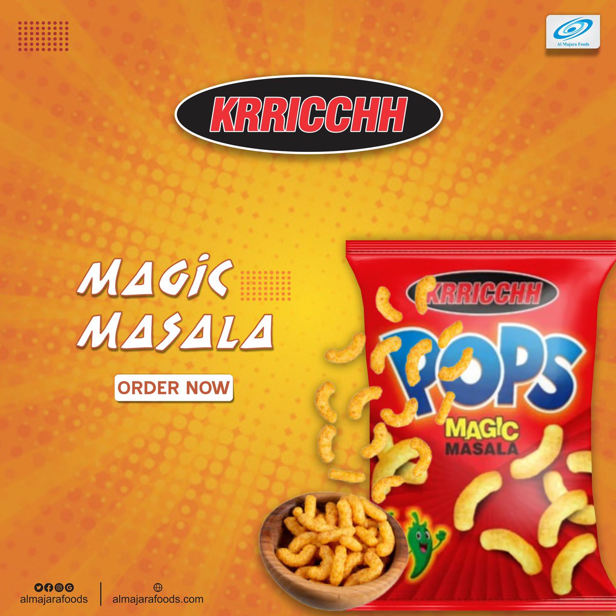 almajarafoods's tweet photo. Enjoy the bursting flavours and healthy snacks. 
KRRICCHH is now offering an amazing range of snacks to make your snack time full of fun

#KRRICCHH #bakedpuffs #justrings #rings #snack #snacktime #puffs #cornpuffs #cornpuff #cornpuffs https://t.co/bPdQ3074He