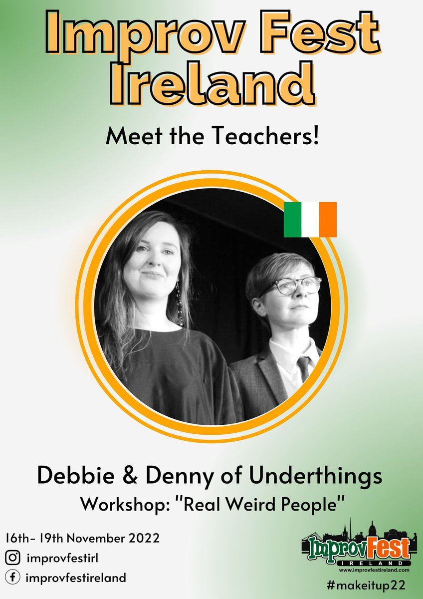 Say hello to the hypnotic Denny &amp; Debbie of Underthings who will be teaching their workshop “Real Weird People”! 
#improv #improvcomedy #irishimprov #improvfestival #thingstodoindublin #eventsindublin